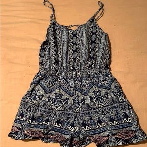 Navy patterned romper